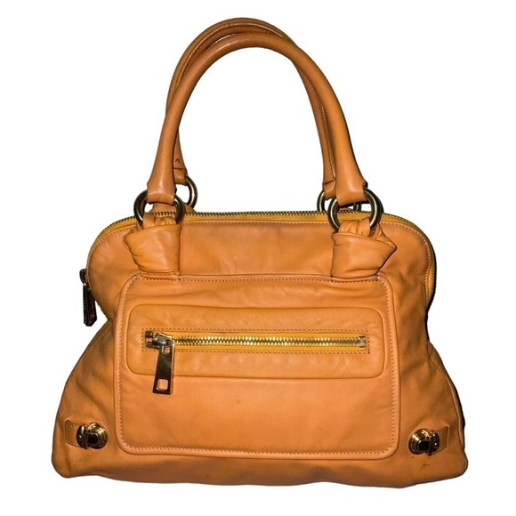 MARC JACOBS 2008 RESORT COLLECTION LEATHER SATCHEL TOTE BAG MANGO - Picture 1 of 16